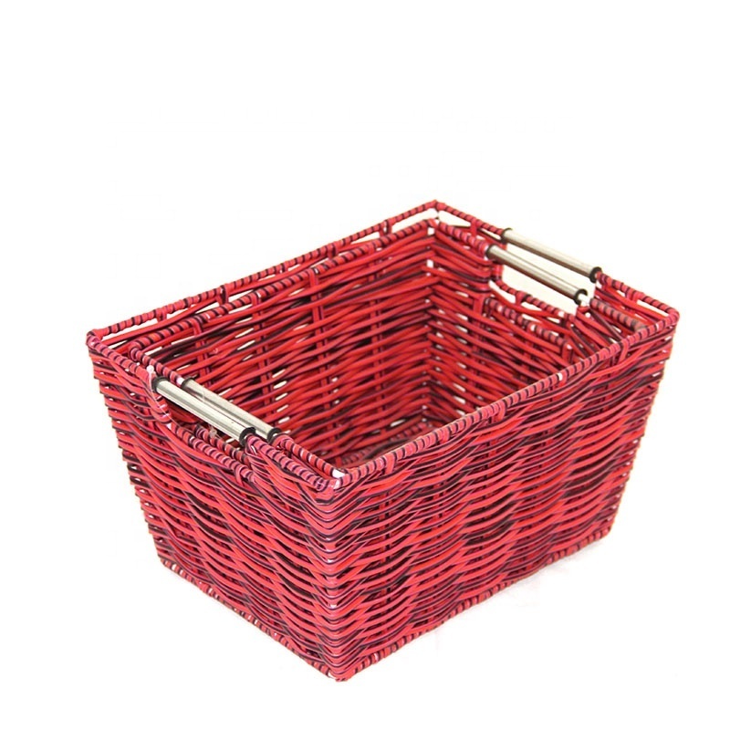 Handmade Wicker Storage Baskets Set Shelf Woven Decorative Home Organizing Bins