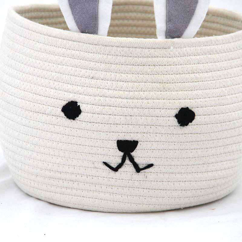 Cute rabbit  Cotton Rope Storage Basket for Baby Diaper Organizer  Nursery Storage Kids Room Organizer