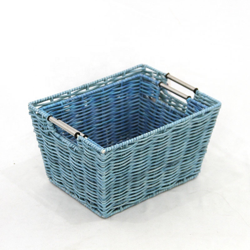 Handmade Wicker Storage Baskets Set Shelf Woven Decorative Home Organizing Bins