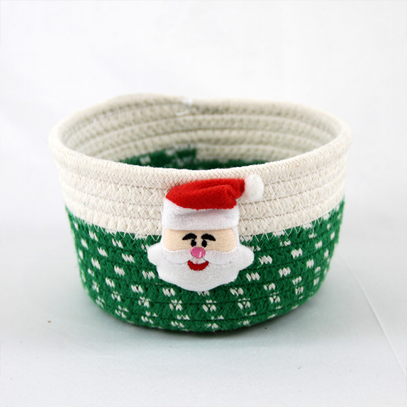 New Christmas Candy Storage Basket Decoration  Storage Basket Woven Bamboo Christmas Gift Basket