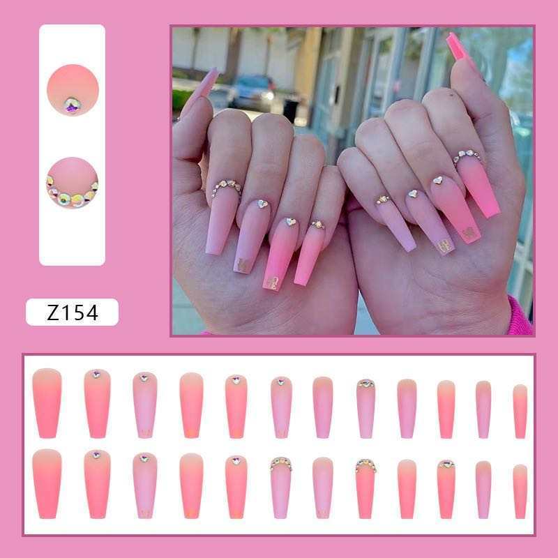 2023 Hongjun Custom Private Label Art False Nails Luxury Long Ballerina Press On Nails Artificial Nails Supplies