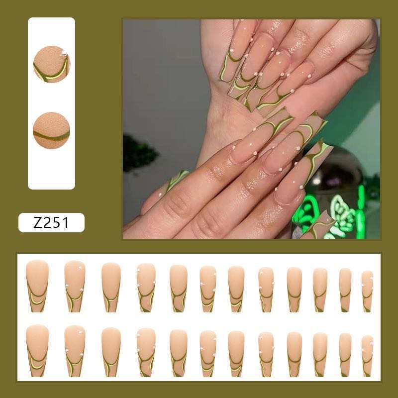 2023 Hongjun Custom Private Label Art False Nails Luxury Long Ballerina Press On Nails Artificial Nails Supplies