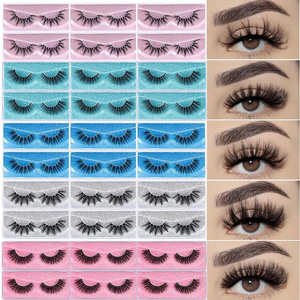 False Lashes Mink Wholesale Fluffy Eyelash Bulk 30 Pairs 5D Faux Mink Eyelashes Pack Individual