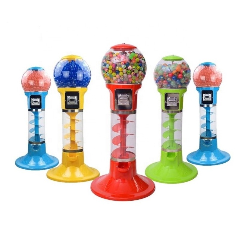 Blue Capsule Toy Vending Gacha Machine Gashapon/Spiral Gumball Machine/Mini Candy Dispenser Gumball Machine