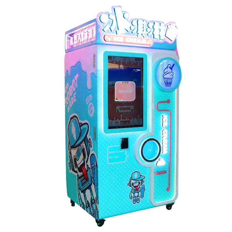 Portable Commercial Fred Ice Cream Vending Machine Frozen Gelato Smart New Ice Cream Vending Machine