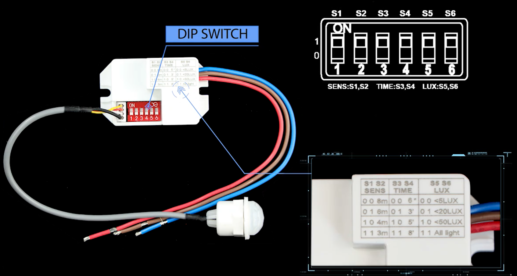 PDLUX PD-PIR115 European standard dusk to dawn IP65  Infrared Sensor for outdoor auto lights