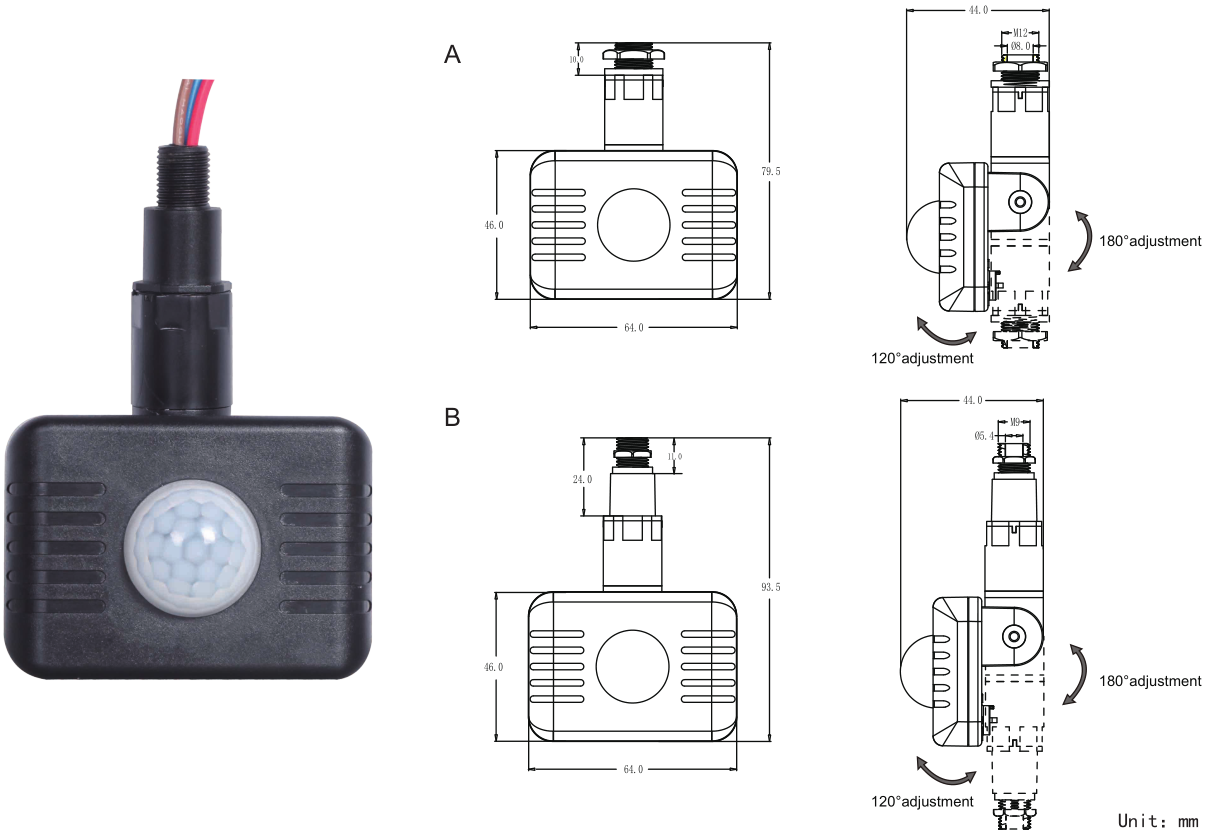 PDLUX PD-PIR157 Outdoor IP44 Pir Motion Sensor Detector Smart Switch Led 110v 220v Pir Infrared Motion Sensor