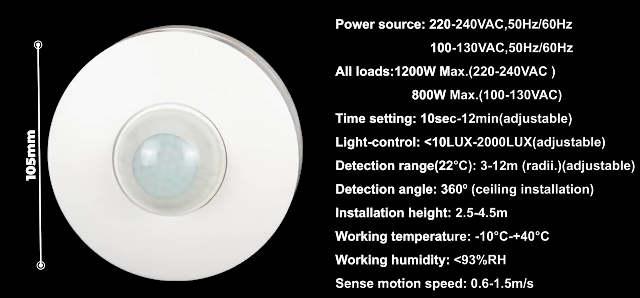 PDLUX PD-PIR101 PIR Motion Ceiling Sensor