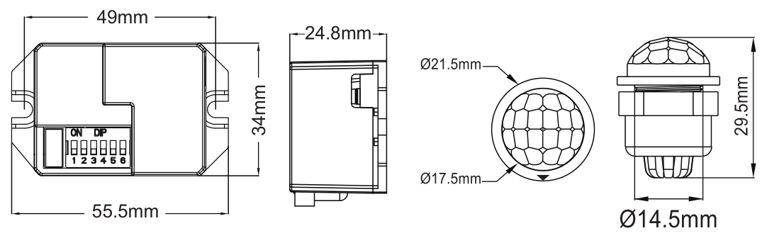 Pdlux PD-PIR-M15Z-B OEM/ODM Mini Automatic Infrared Motion Sensor Detector Switch for LED Lights