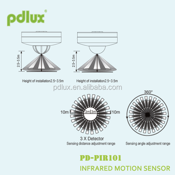 PDLUX PD-PIR101 Indoor Ceiling Mount Motion Sensor Light Switch Occupancy Sensor