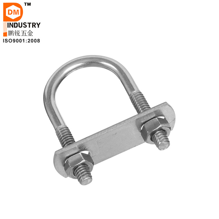 PDM Hot Dip Galvanized U Bolt Sizes Auto Part Trailer U-Bolt Nut Pipe Clamp High Strength 316 Stainless Steel Square U Bolt