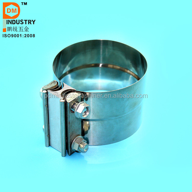 Stainless Steel 304  Lap Joint Clamp Exhaust Band Sleeve Clamp 4 inch