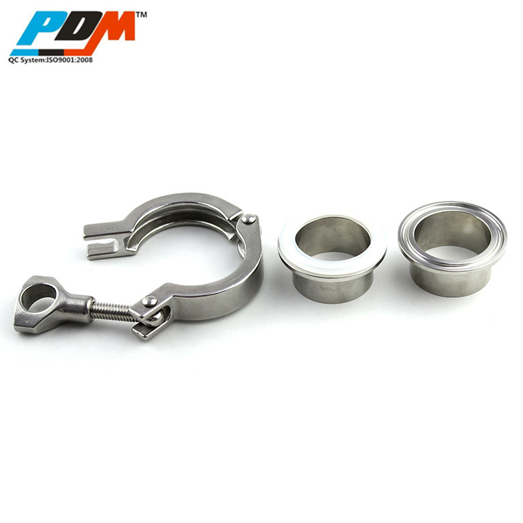 Stainless steel 304 sanitary pipe fitting tri clamp with flange and gasket