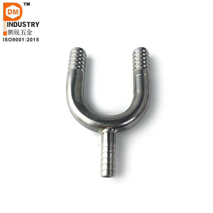 Stainless Steel hose barbed for pipe fittings connector stainless steel 3 way barb tee