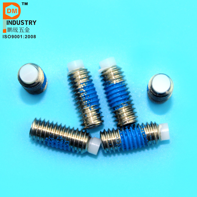 PDM Stainless Steel Nylon Tip Grub Screw, Hex Socket Rubber Tipped Set Screws With Plastic Tip