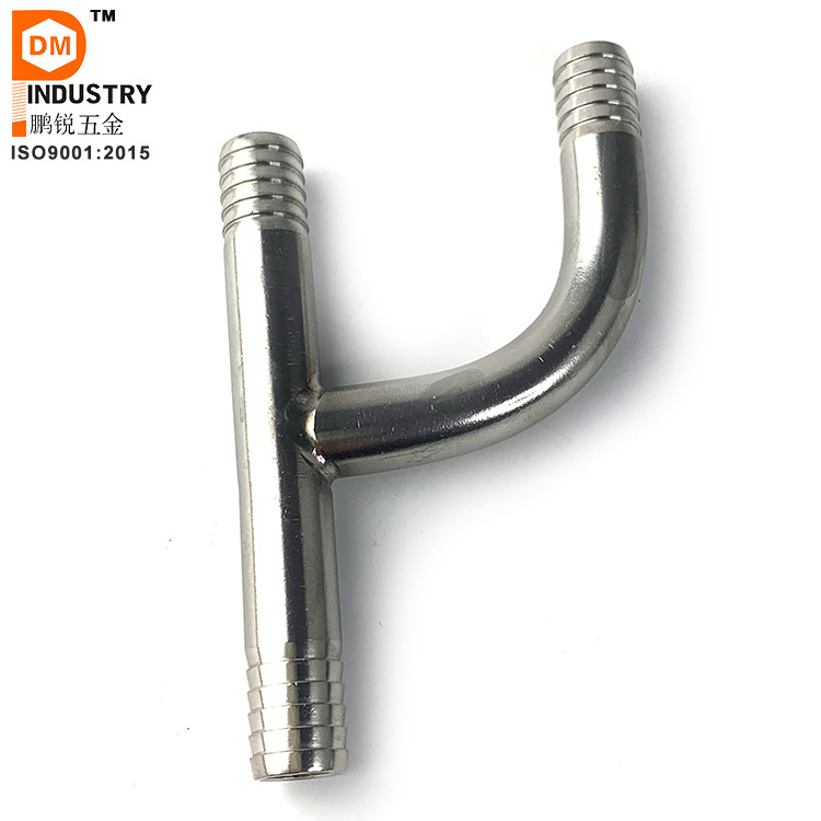 Stainless Steel hose barbed for pipe fittings connector stainless steel 3 way barb tee