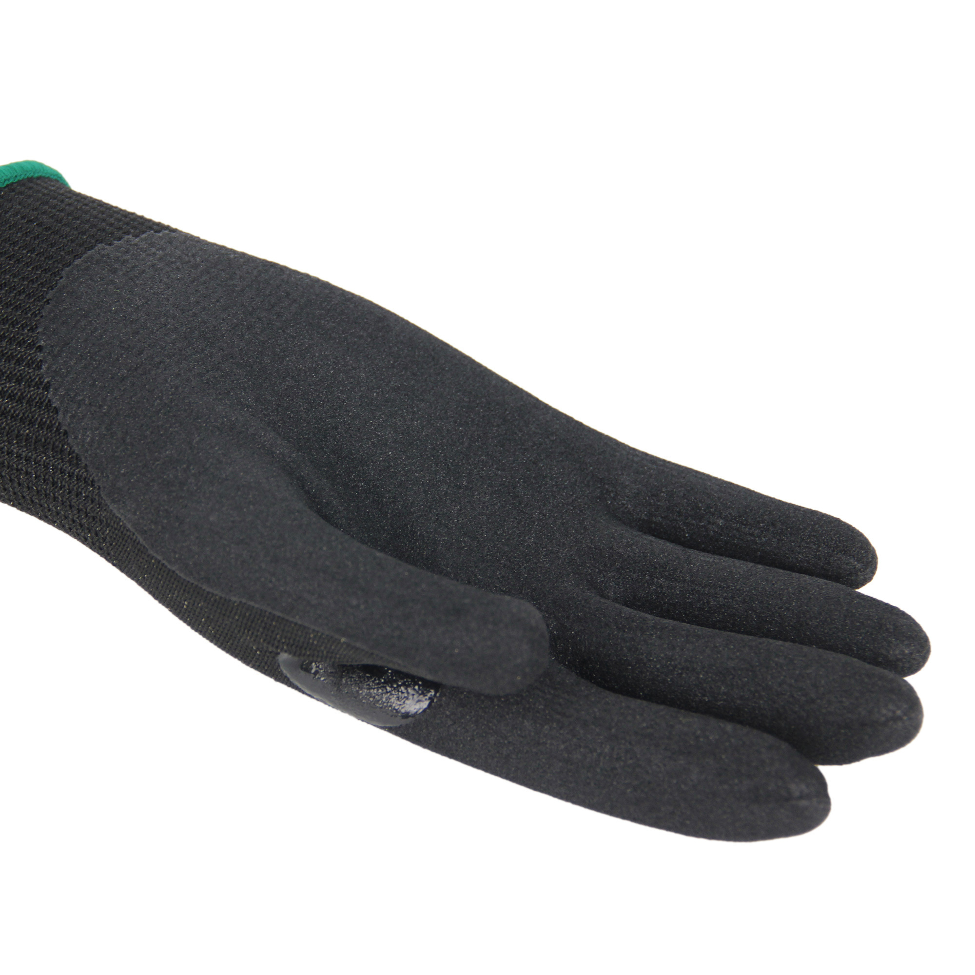 2024 Manqian new Black HPPE polyester gloves palm coated black nitrile layer foam frosted safety gloves