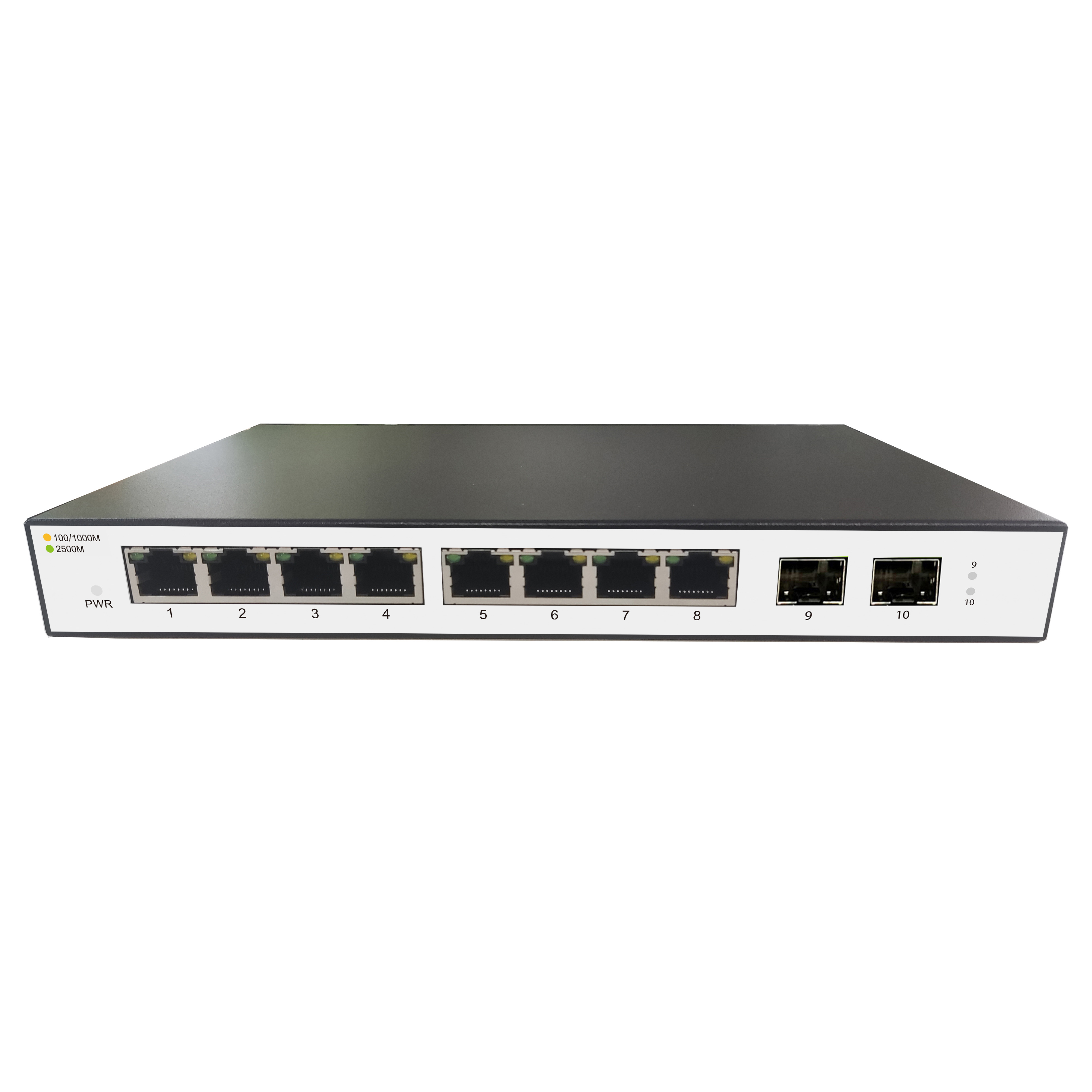 2.5G L2 Managed PoE Switch with 8*2.5G+2*10G SPF RJ45 Ports 802.3af/at (PoE+) Full Network Switches