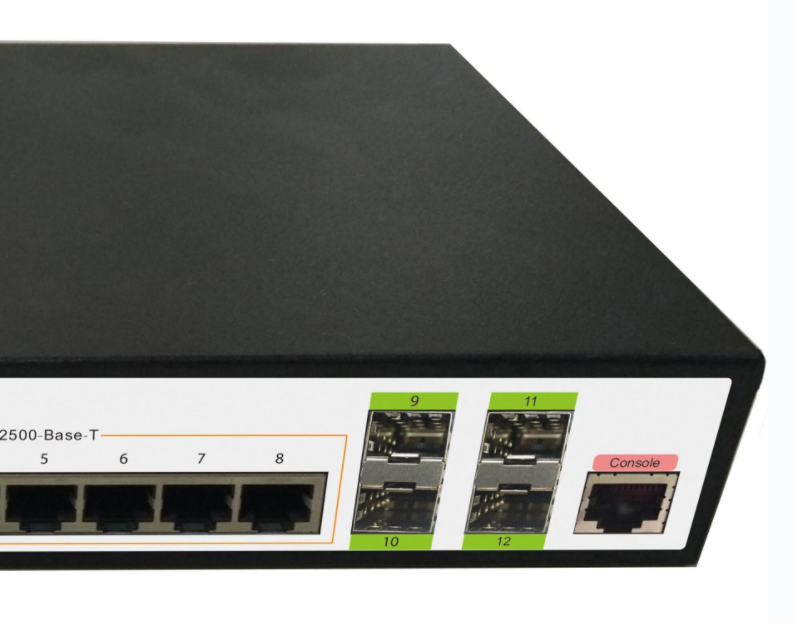 12-Port 8*2.5G 4*10G SFP+ 2.5 Gmanaged desktop switch with sfp port l3 switch 10G uplink Network Switches Wall or Rackmount