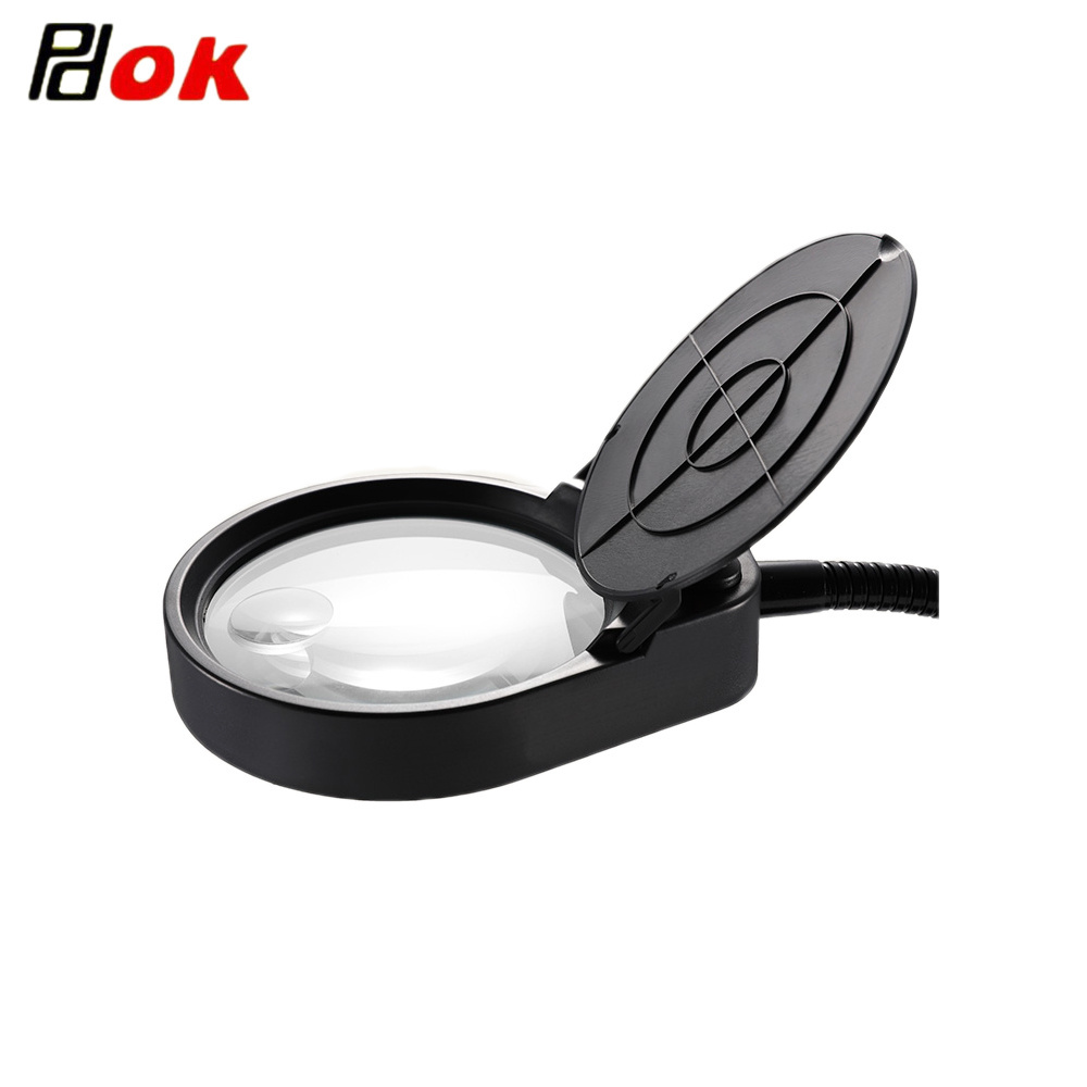 wholesale Clip-on electronic loupe magnifier lamp for elderly reading PCB repair