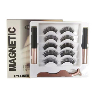 glamnetic 5d mink magnetic eyelash with eyeliner private label false eyelash magnetic set kit 3 pairs