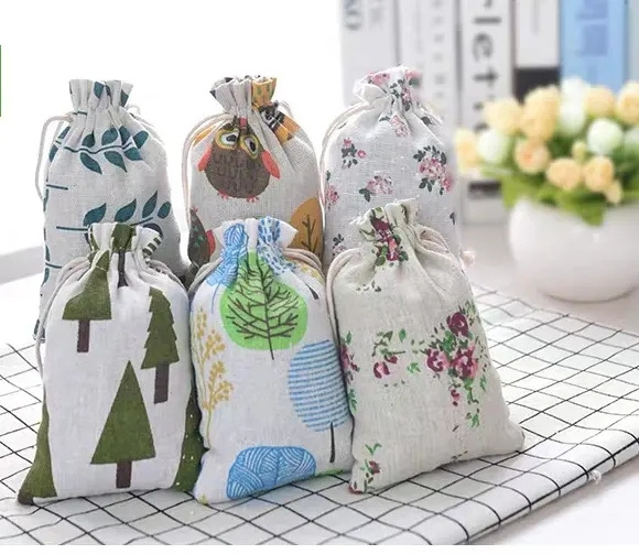 Natural Bamboo Charcoal Bag Cotton Linen Flower Cloth Bundle Charcoal Bag Fresh Air Smell Remover Bag For Home