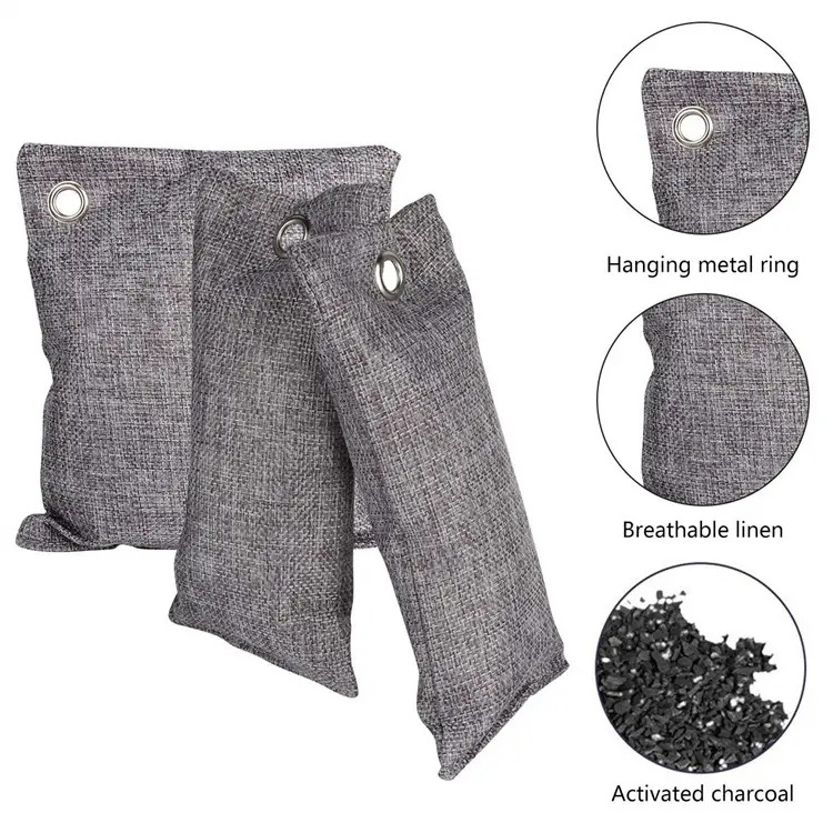 Natural Bamboo Charcoal Bag Air Fresh Odor Eliminator Bag Acticated Carbon Bag for Home Use