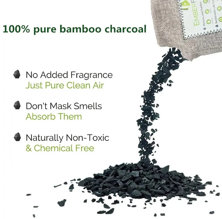 200g  Bamboo Charcoal Air Purifying Bag Large Natural Air Freshener For Home Use Closet Deodorizer