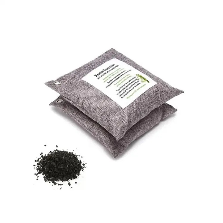 200G Natural Moso Bamboo Charcoal Bag Efficient Odor Adsorption Air Purification Package For Home Closet Use