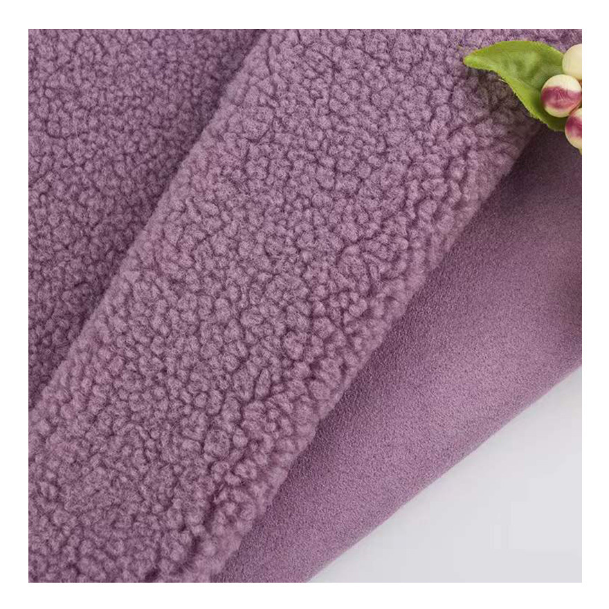 2022 Wholesale Pengda Textile100% Poly Teddy Fleece Fabric Small Teddy Fabric Loop Fleece Winter Lamb Wool Plush Fabric 600gsm