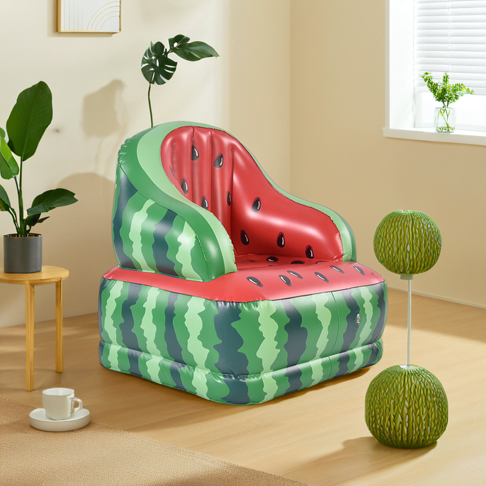 New Eco-Friendly PVC Inflatable Material Flocking Sofa Chair Custom Logo Big Cozy Living Room Furniture