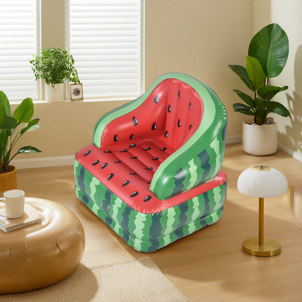 New Eco-Friendly PVC Inflatable Material Flocking Sofa Chair Custom Logo Big Cozy Living Room Furniture