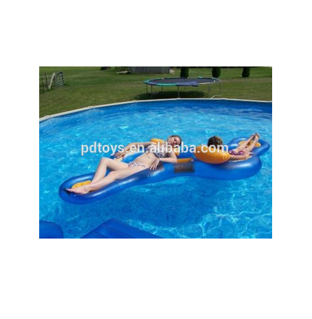 EN71 6P PVC Inflatable Double Deck Chair Sun Loungers for Outdoor Furniture for Pool Use