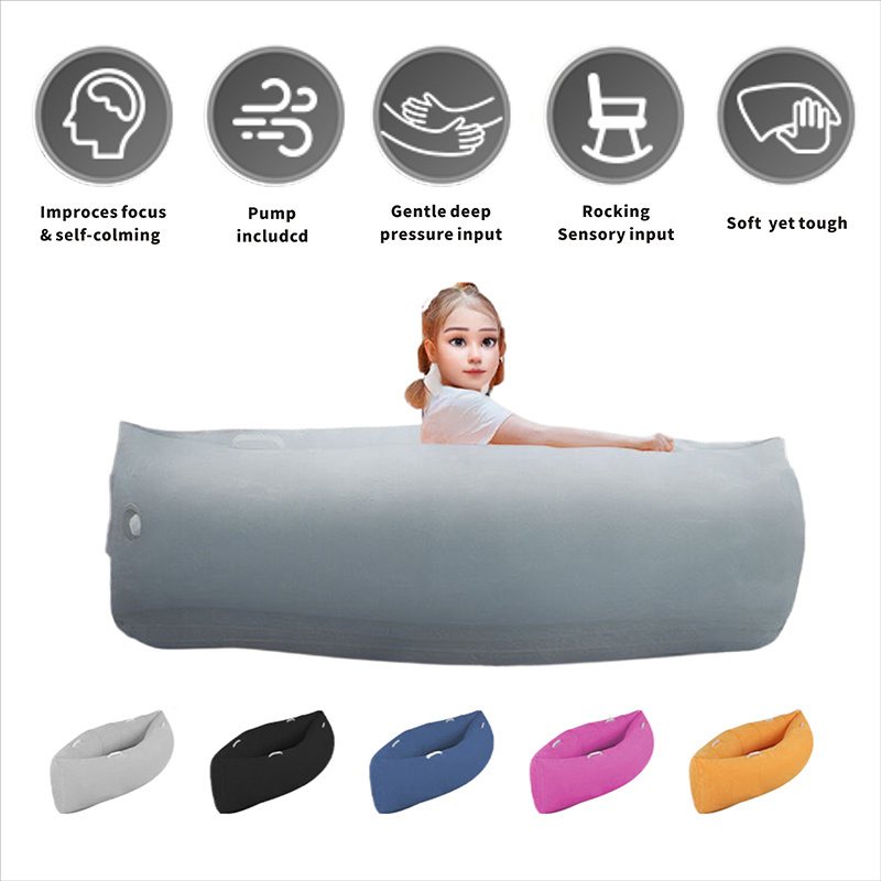 Kids Inflatable Autism Sensory Therapy Peapod Compression Portable Folding Lounger Chair Calming Relaxing Zone Kids Sofa