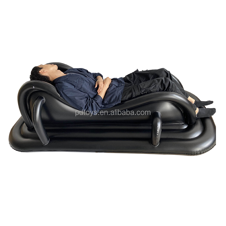 ASTM PVC S shape air inflatable expensive sofa