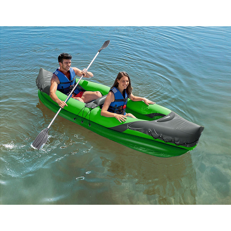 Water sport custom durable pvc kayak canoes foldable kayak double inflatable kayak 2 person