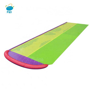 P&D double lane plastic inflatable water slide Playground splash inflatable slip n slide