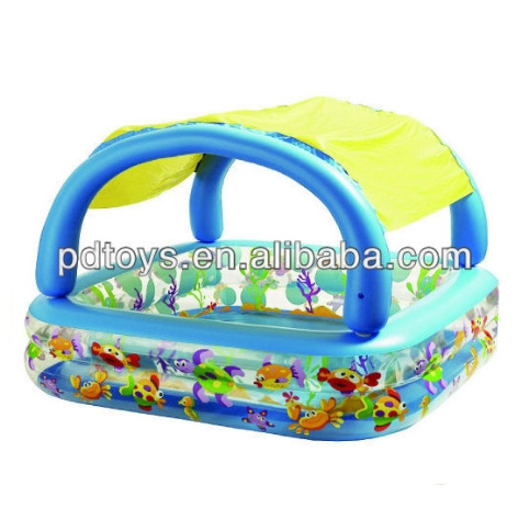 Large PVC Inflatable Printed Canopy Swimming Pool for Children Outdoor above Ground Plastic Pool