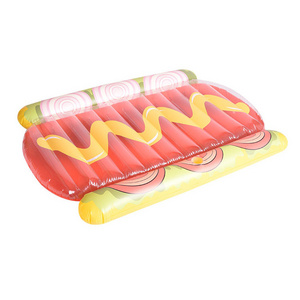 ISO9001 Factory Custom PVC Inflatable Lilo Mattress Hot Dog Floating Pool Raft for Swimming in Water or Sea ISO9001 Certified