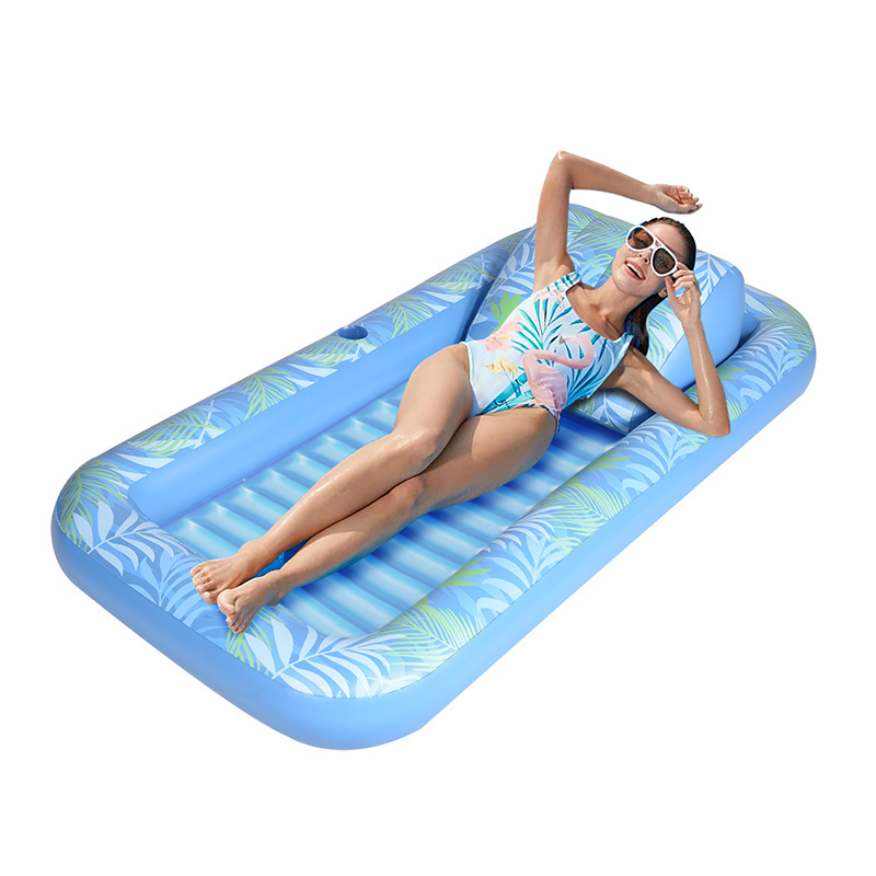 Beach Inflatable Sunbathing Tab Pool Lounger Backyard Water Fill Suntan Tub Bed Mat For Adult Inflatable Raft Custom Pool Float