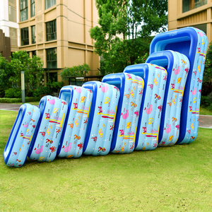 P&D Kolam Renang Anak Rectangular PVC Inflatable Swimming Pool for Children Toddler Paddling Pool Kiddie Pool