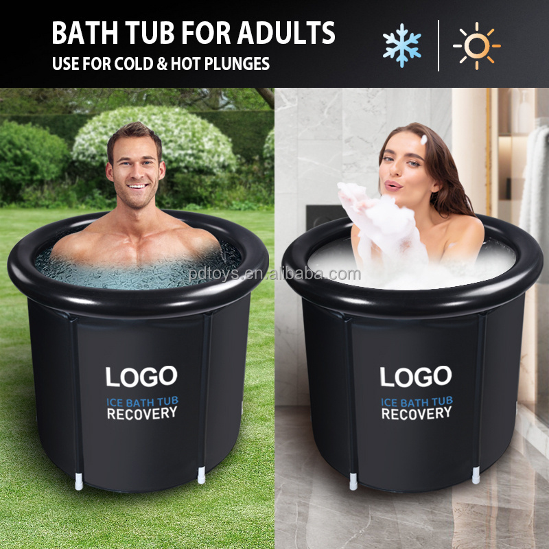 Custom Logo PVC icebath Portable Ice Bath Recovery Pod Tub Cold Plunge Pool For Adult Inflatable Ice Bath Tub Insulated With Lid