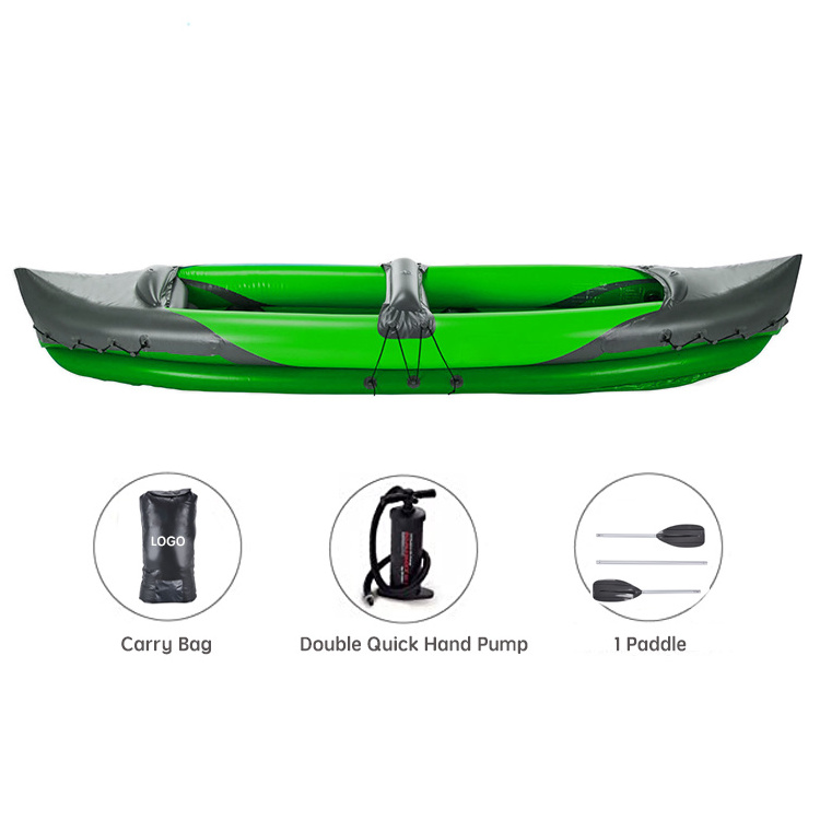 Water sport custom durable pvc kayak canoes foldable kayak double inflatable kayak 2 person