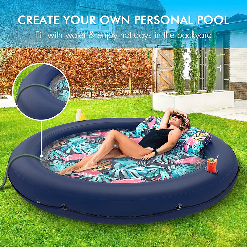 Pool Lounger Float Suntan Tub for Sunbathing Inflatable Pool Floats Adult Size for Outdoor Backyard Swimming Pool