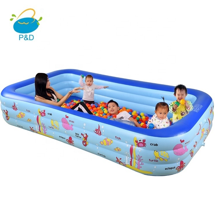 P&D plastic inflatable 3-Ring Hamburger Pool indoor garden sets piscina inflable toys kids educational piscina inflable