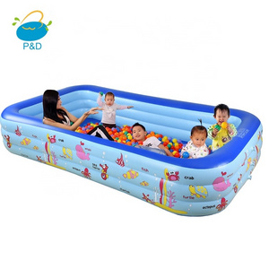 P&D plastic inflatable 3-Ring Hamburger Pool indoor garden sets piscina inflable toys kids educational piscina inflable