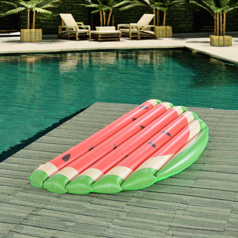 EN71 Standard PVC Inflatable Watermelon Slice Pool Float Custom Size Outdoor Plastic Lilo Mattress Kids Lake Beach Float Toys