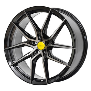 PDW Black Casting Car Rim 14 15 16 17 18 19 20 22 Inch 4 5 Holes Alloy Wheels For Passenger Car Black red blue lip