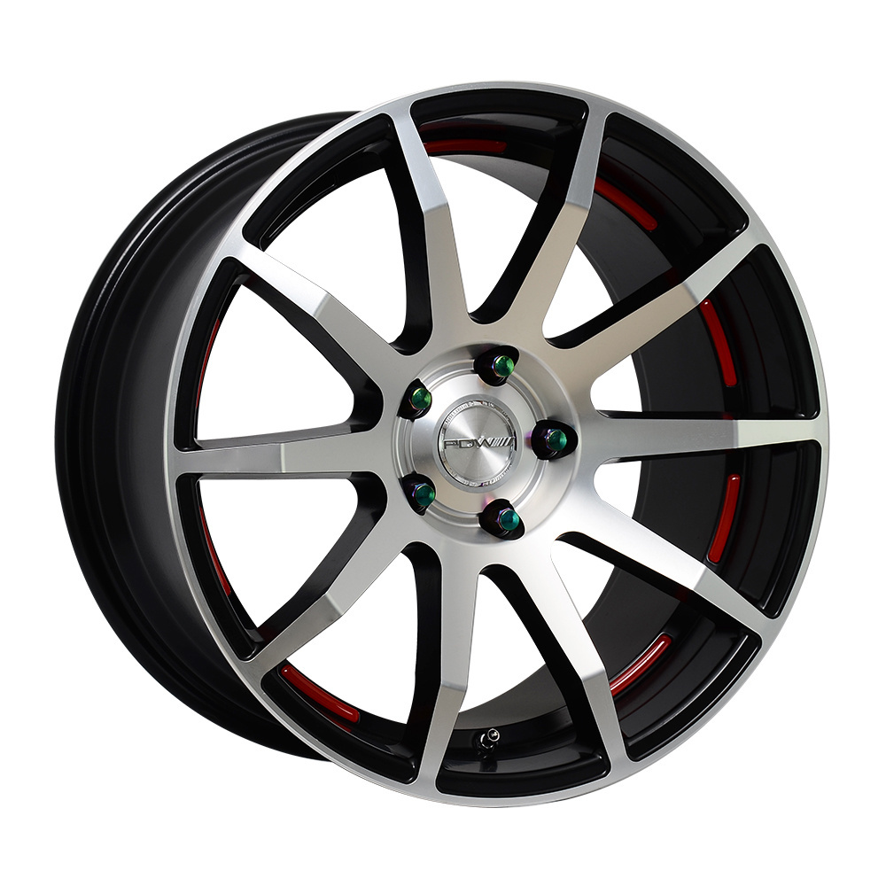 PDW Black Casting Car Rim 14 15 16 17 18 19 20 22 Inch 4 5 Holes Alloy Wheels For Passenger Car Black red blue lip