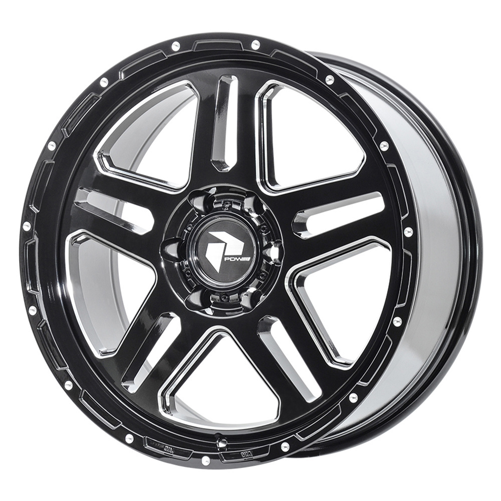 Pdw Customized Alloy Toyota Hilux Wheel 3Sdm Replacement Rims On Curb For Scratched